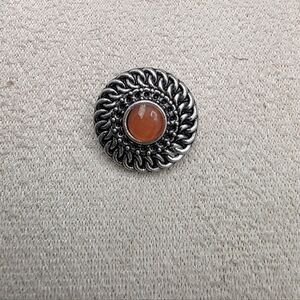 Silver and Orange Decorative Button (1928)